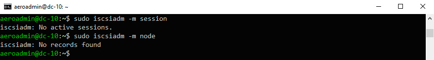 Настройка блочного доступа – iSCSI – logout сессии