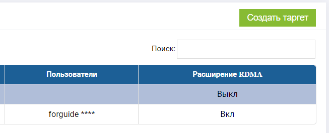 Блочный доступ iSCSI - Таргет - RDMA